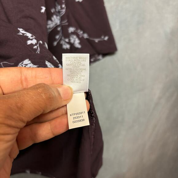 J. Jill Wearever Collection Floral Blouse Womens Large Boho Hippie Cottage Flowy - Picture 5 of 6